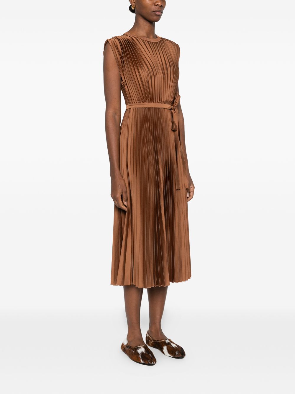 Volta Knit Weave Plissé Dress JF009603 0605 CINNAMON JOSEPH