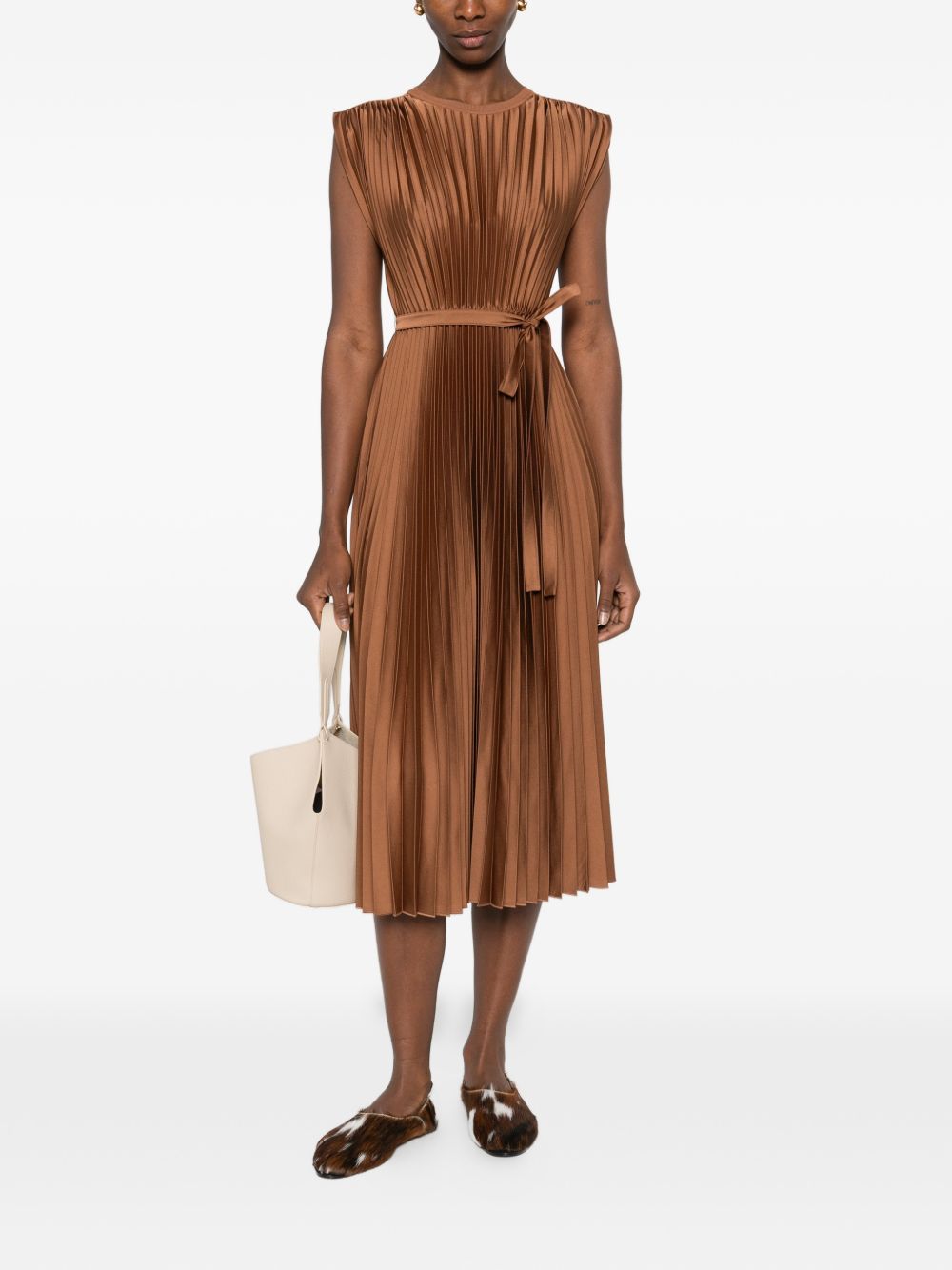 Volta Knit Weave Plissé Dress JF009603 0605 CINNAMON JOSEPH