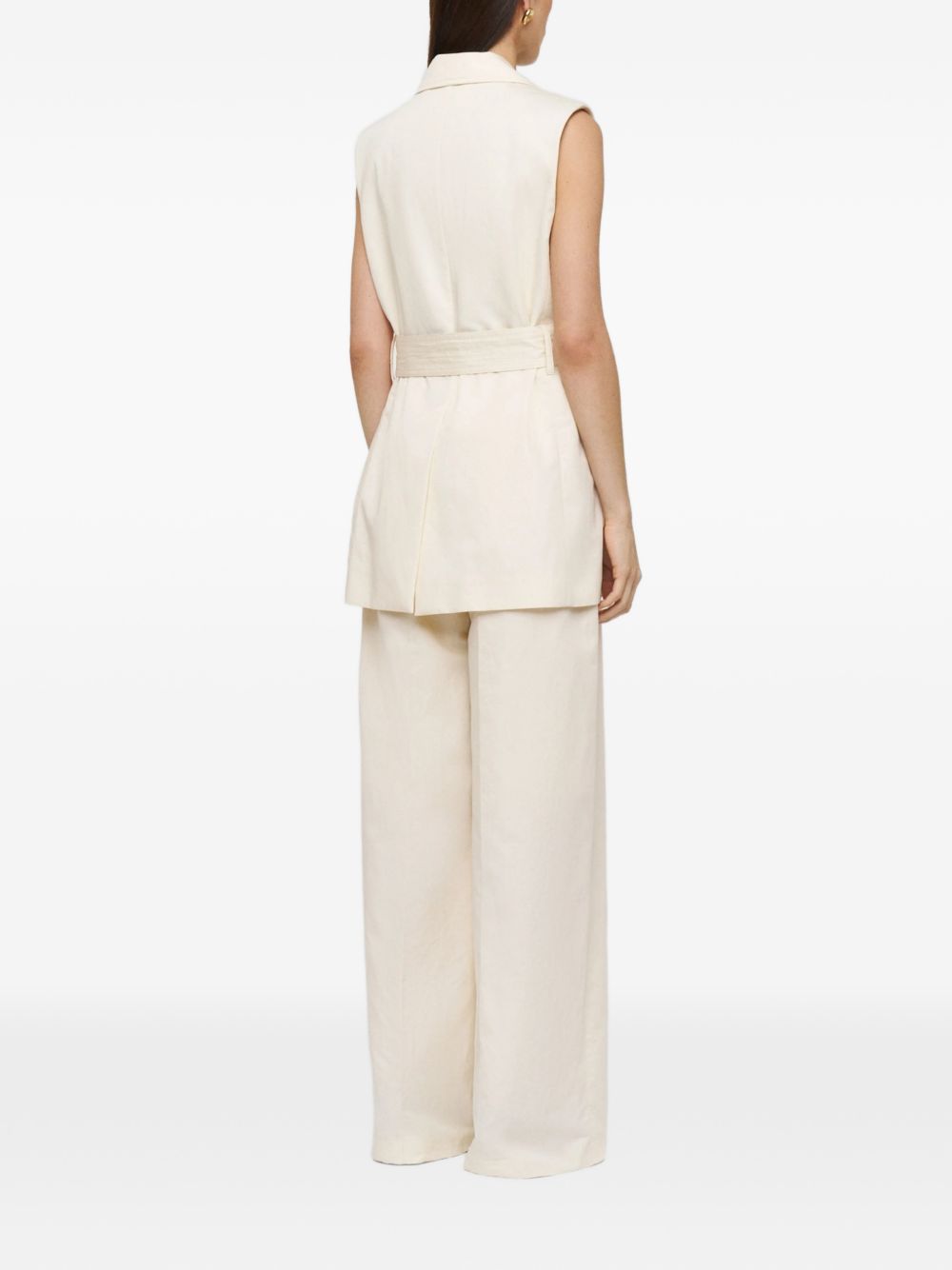 Diafa Cotton Linen Sleeveless Jacket JF009694 0287 MARBLE JOSEPH