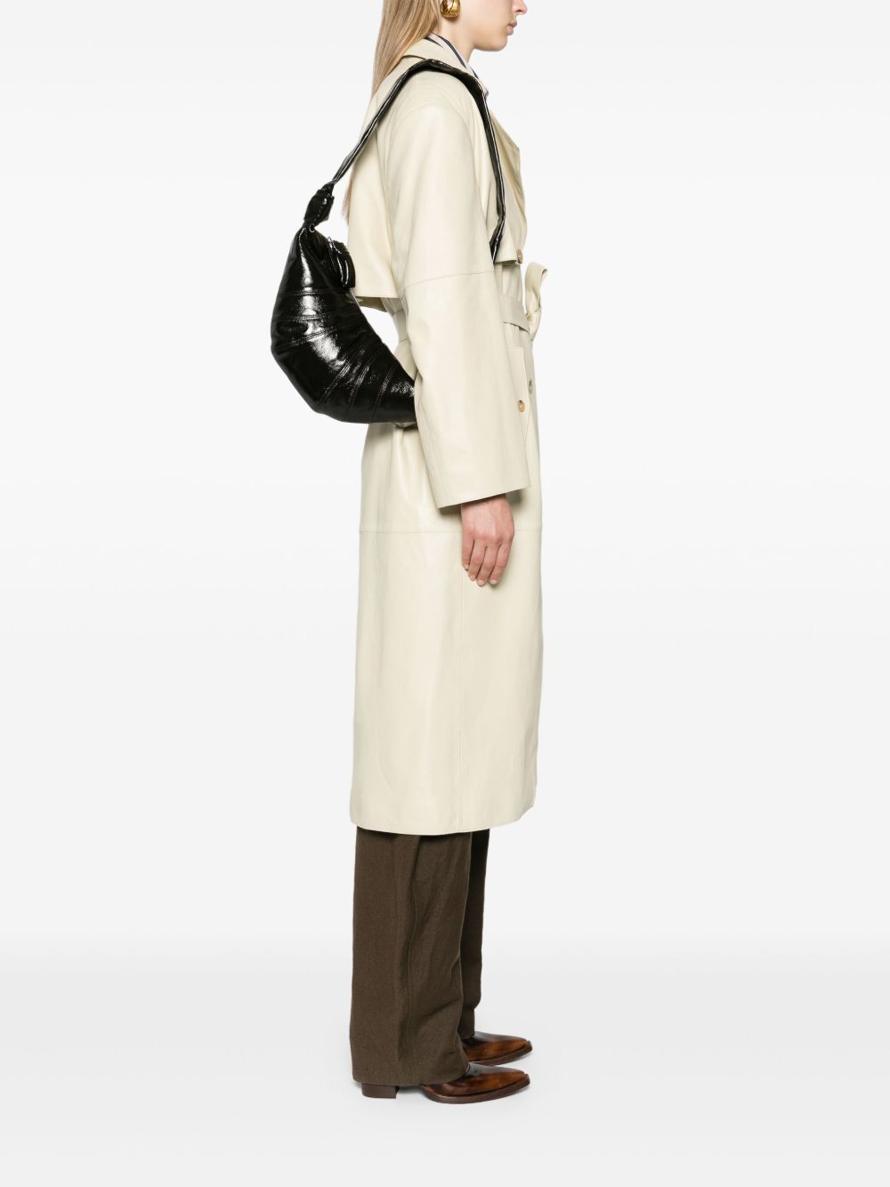Small Croissant Bag in Coated Cotton BG0003LF1329 BR477 TRUFFLE LEMAIRE