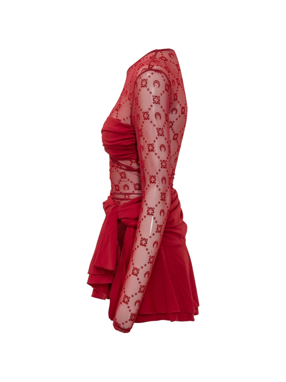 Mini Abito Monogram Mesh Flock WDR470ACJER0005 RD11 RIBBON RED MARINE SERRE