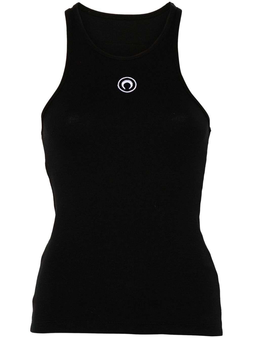 Moon Logo Ribbed Tank Top WTT014ACJER0011 BK99 BLACK MARINE SERRE