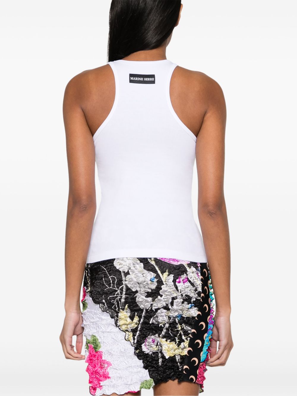 Moon Logo Ribbed Tank Top WTT014ACJER0011 WH10 WHITE MARINE SERRE
