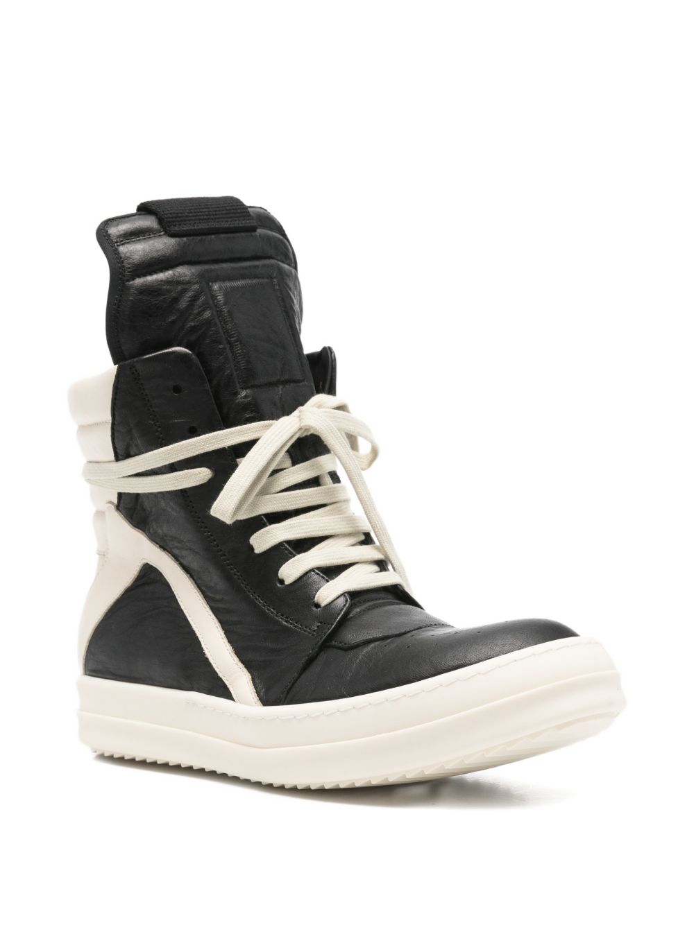 Geobasket In Pelle RP01F6894LCO 911 BLACK WHITE RICK OWENS