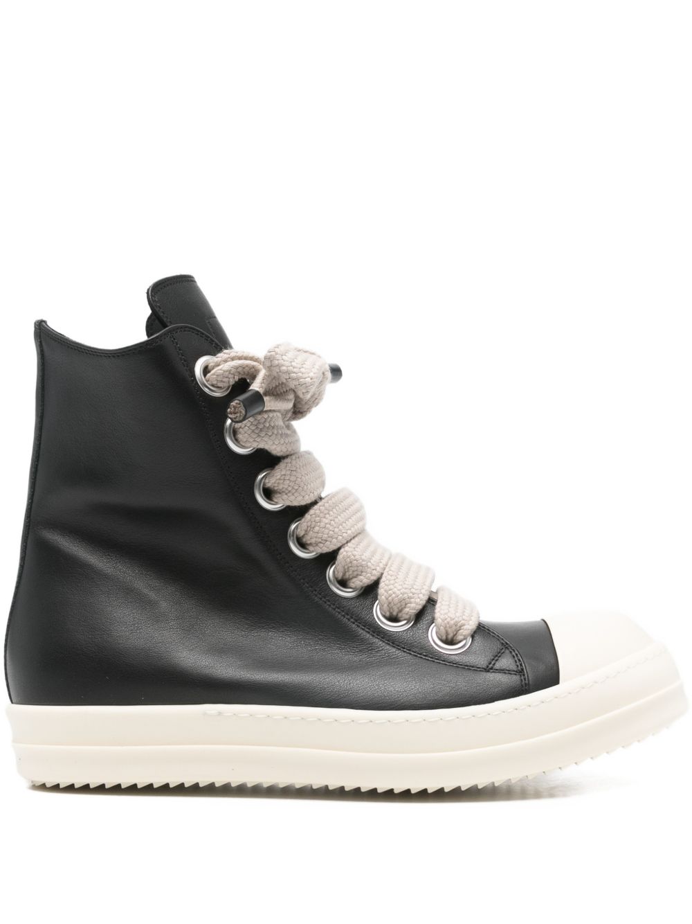 Jumbolace Sneakers In Pelle RU01F2892LCOW2 911 BLACK WHITE RICK OWENS