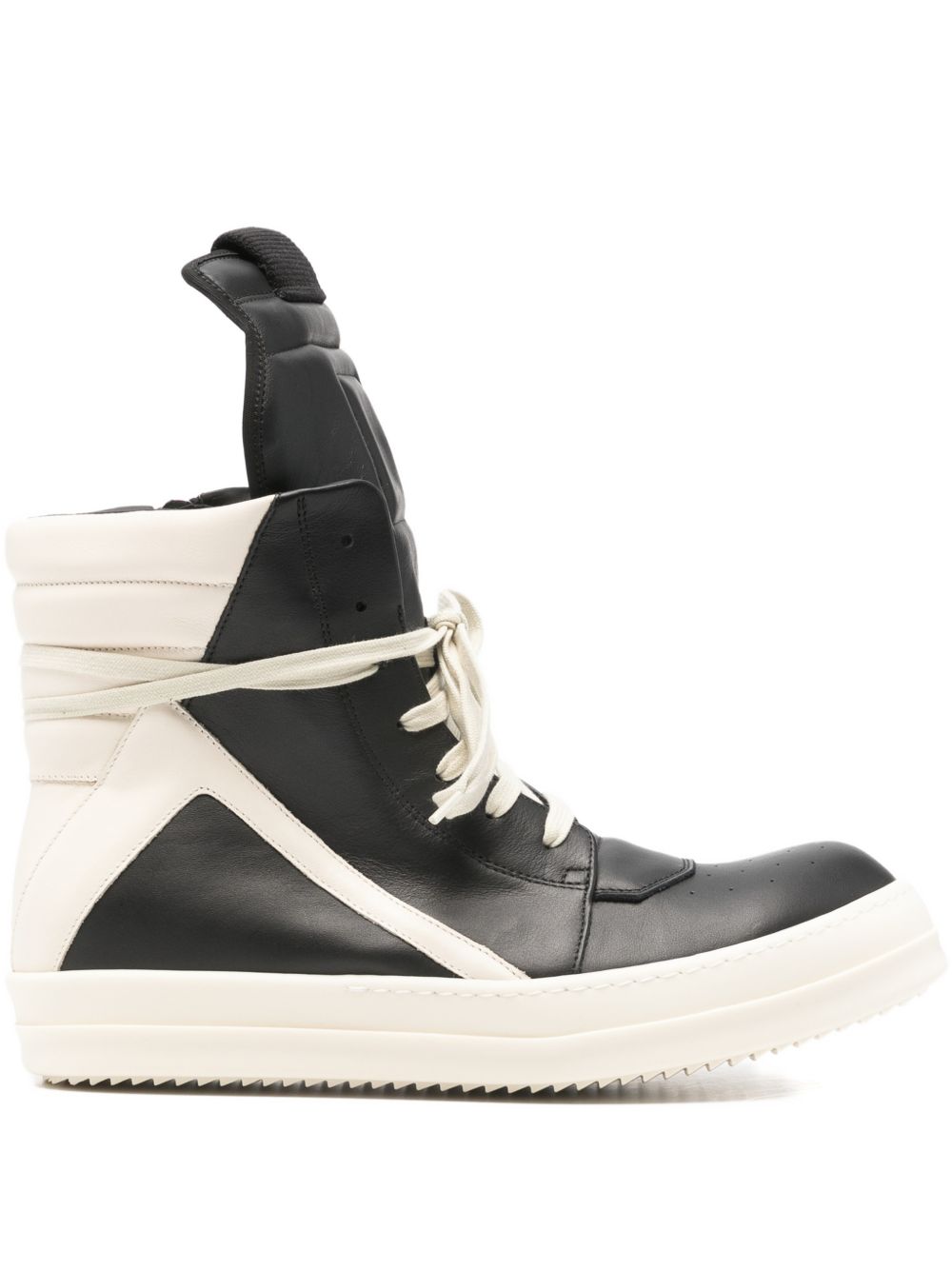 Geobasket In Pelle RU01F2894LCO 911 BLACK WHITE RICK OWENS