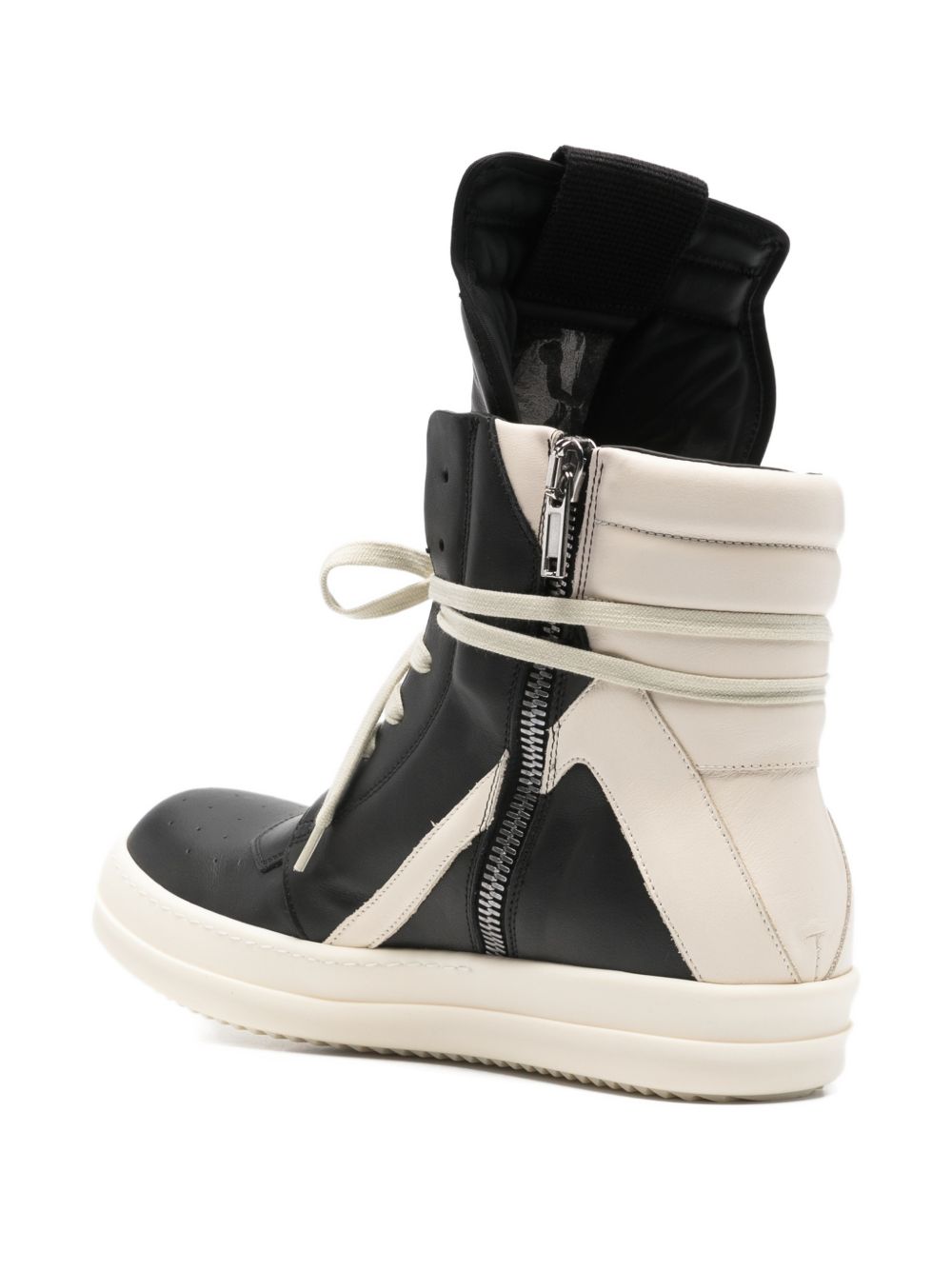 Geobasket In Pelle RU01F2894LCO 911 BLACK WHITE RICK OWENS