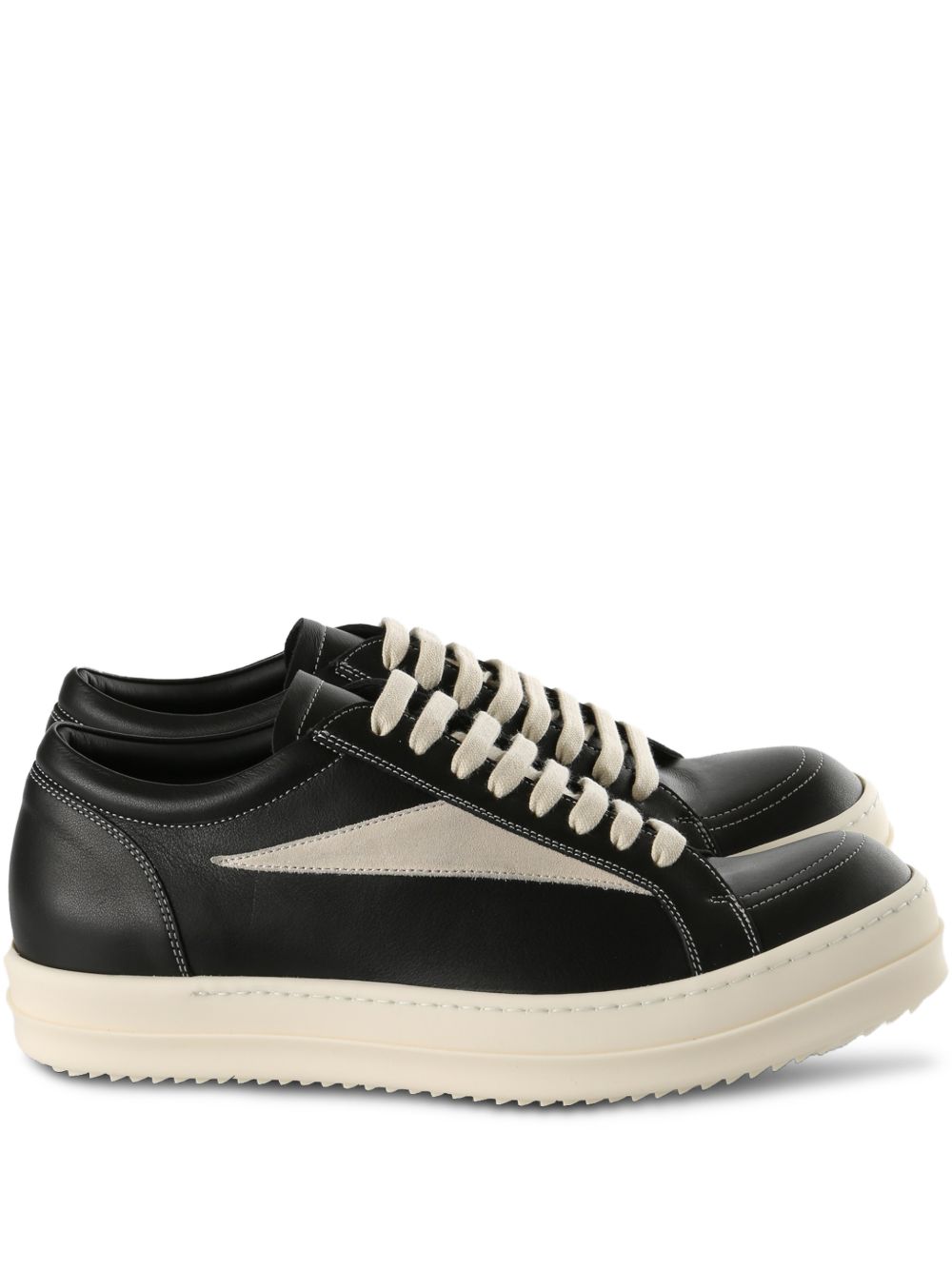 Vintage Sneakers In Pelle RU01F2897LCOLVS 911 BLACK WHITE RICK OWENS