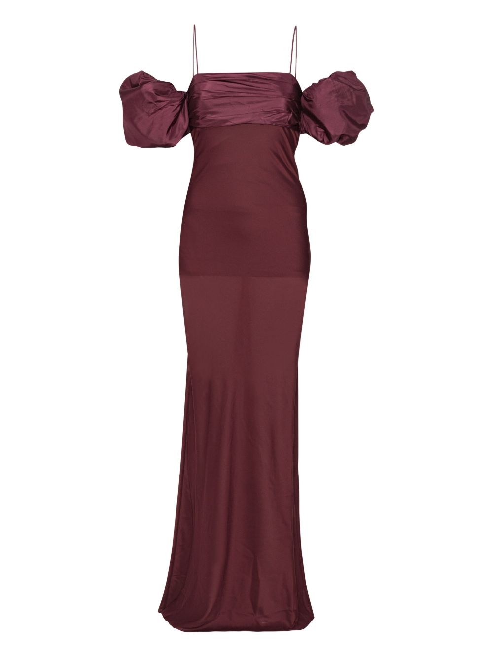 Maxi Abito In Chiffon Maniche Sbuffo 1149802734 2734 ZINFANDEL ROTATE