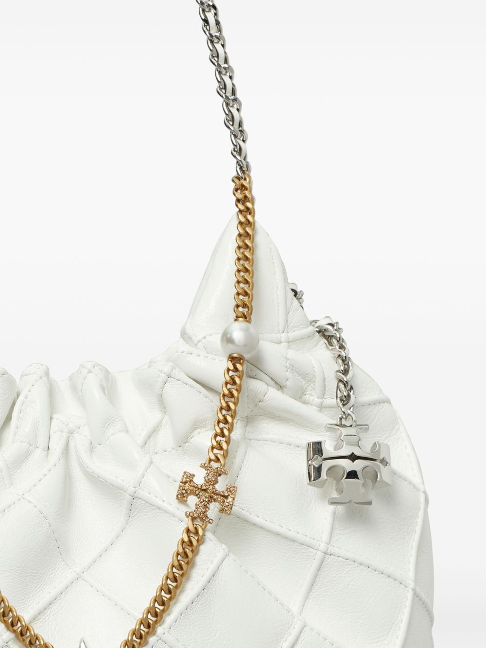Mini Fleming In Nappa Trapuntata 164022 100 WHITE TORY BURCH