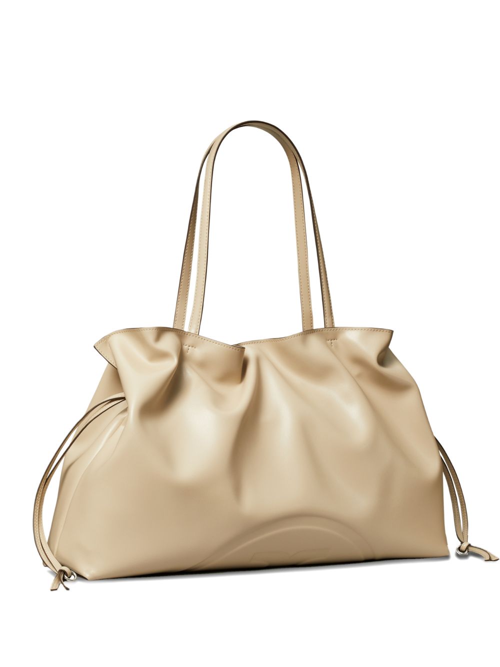 Ella Recycled Drawstring Tote 178767 251 LIGHT STONE TORY BURCH