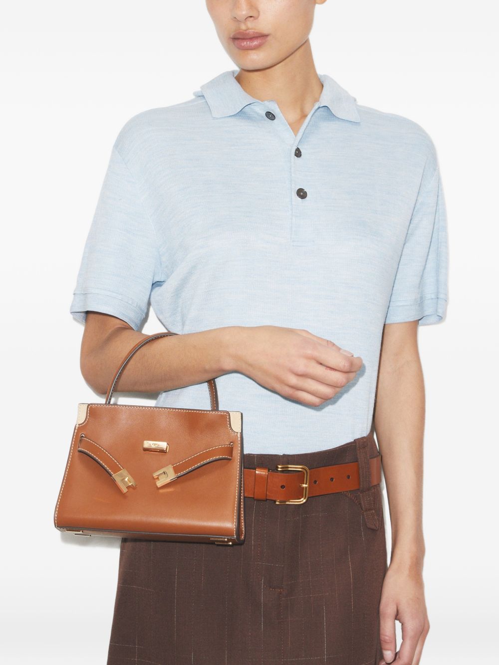 Petite Double Bag 178830 201 TAN TORY BURCH