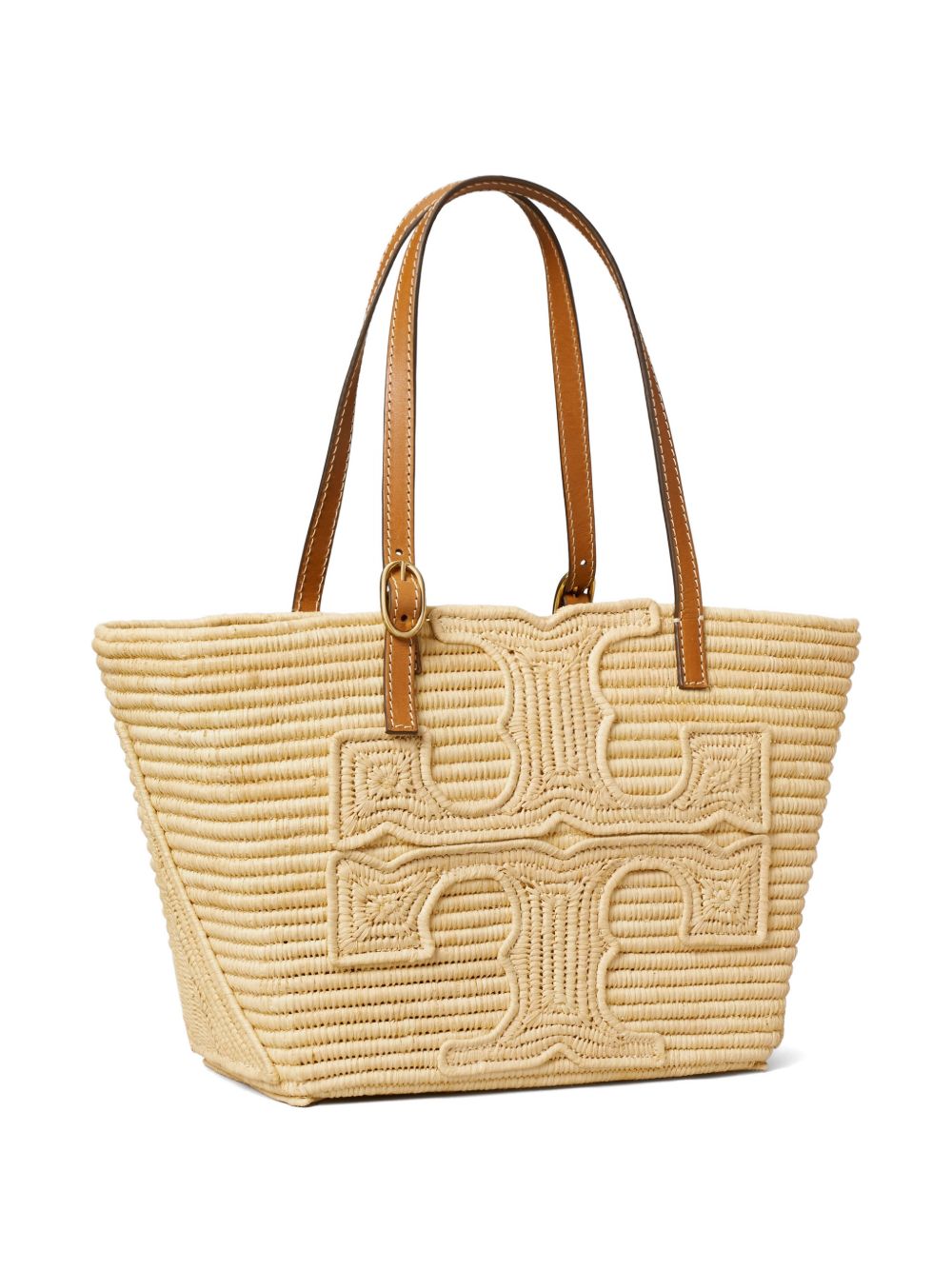 Ella Structured Straw Small Tote 183825 254 NATURAL TORY BURCH