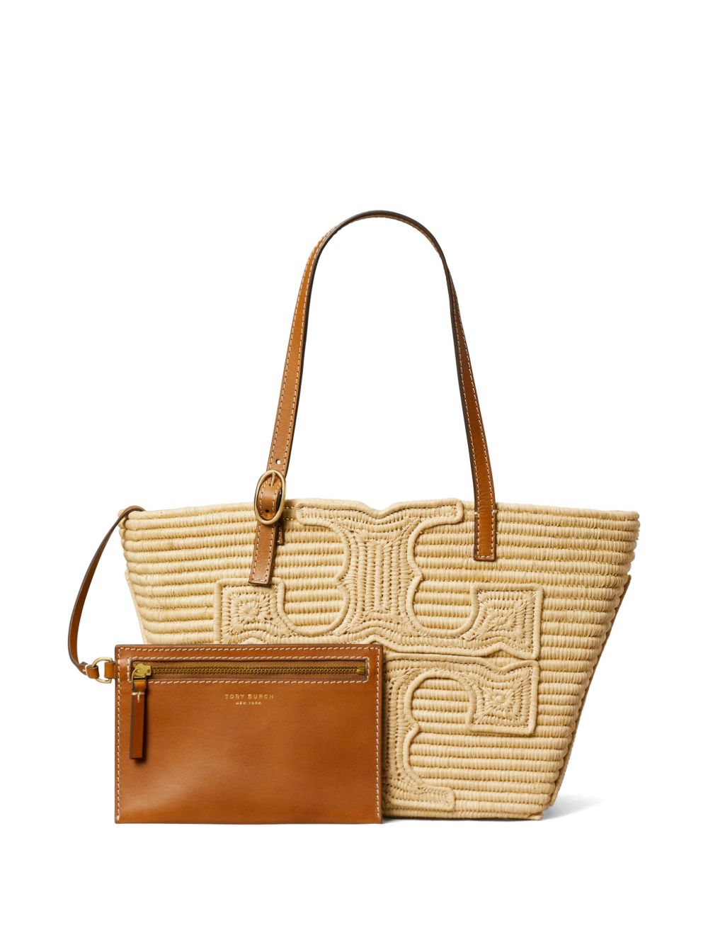 Ella Structured Straw Small Tote 183825 254 NATURAL TORY BURCH