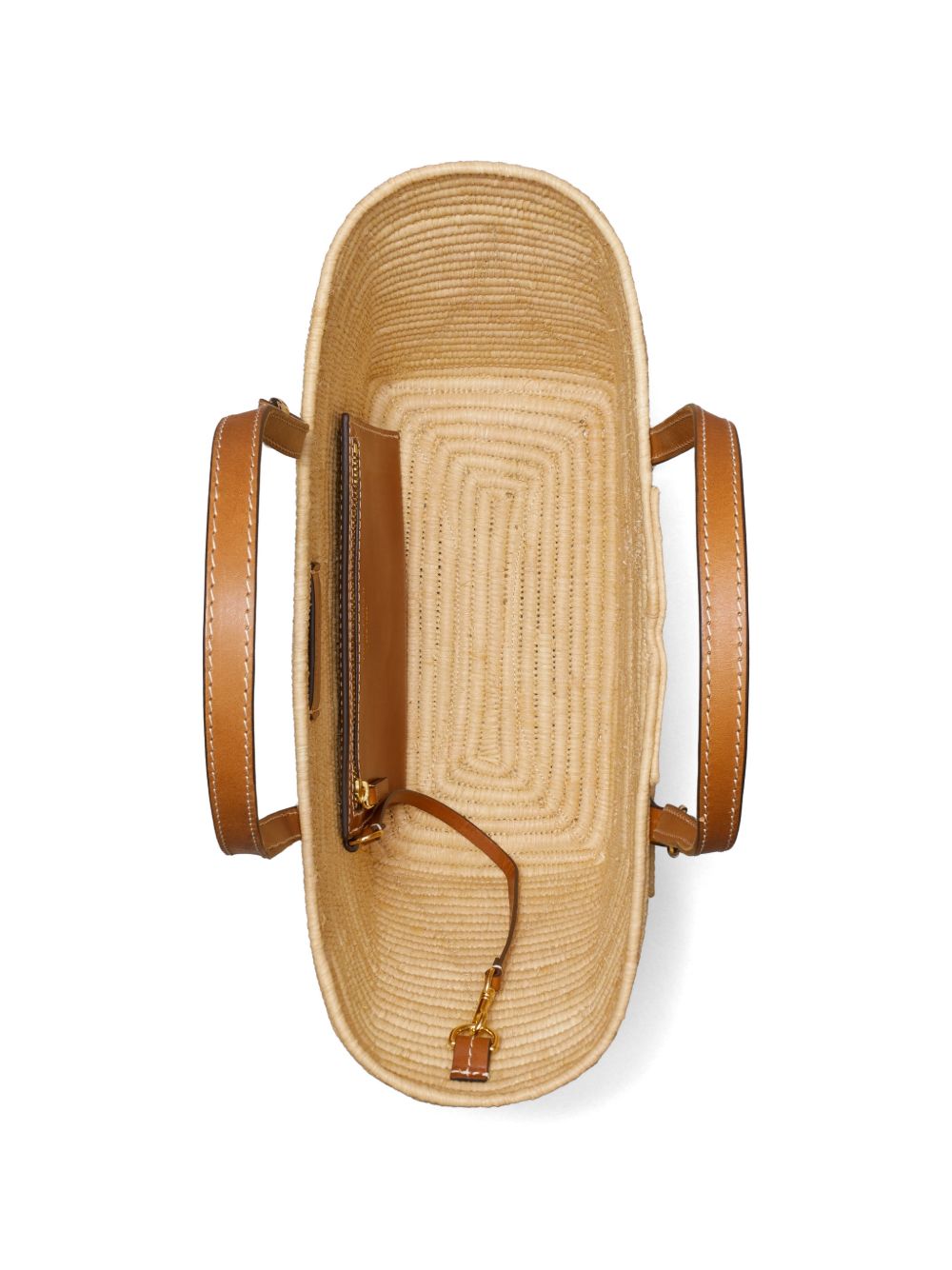 Ella Structured Straw Small Tote 183825 254 NATURAL TORY BURCH