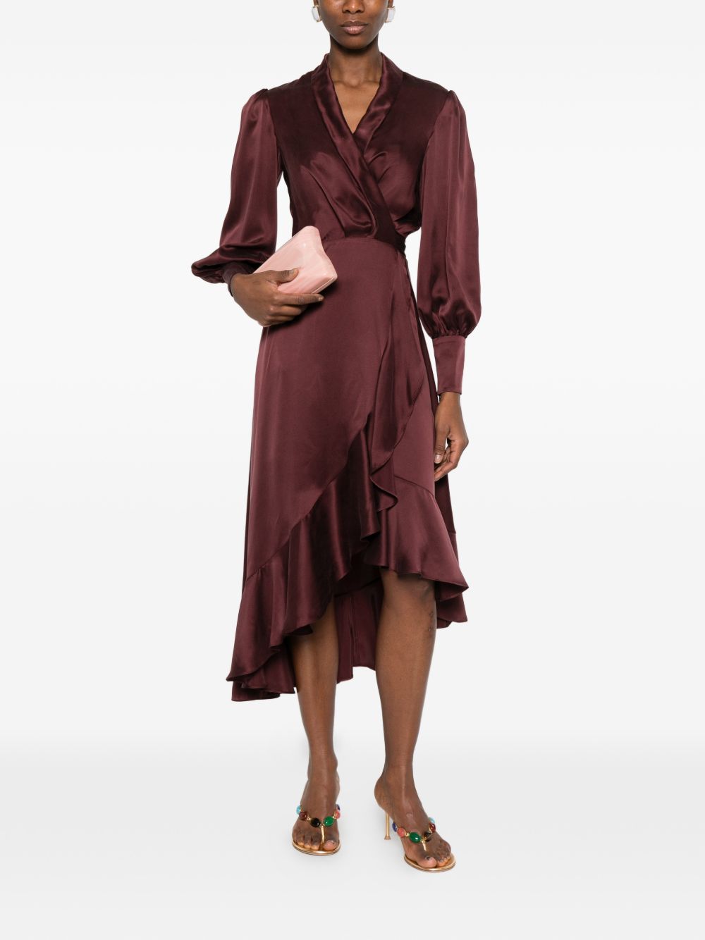 Midi Wrap Dress 8066DS26R MAHOGANY ZIMMERMANN