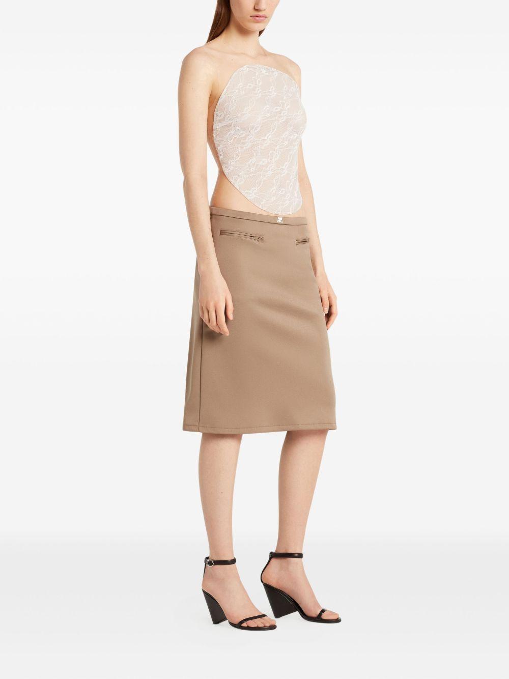 Illusion Circle Lace Bodysuit 325JBD143PA0132 0001 HERITAGE WHITE COURREGES