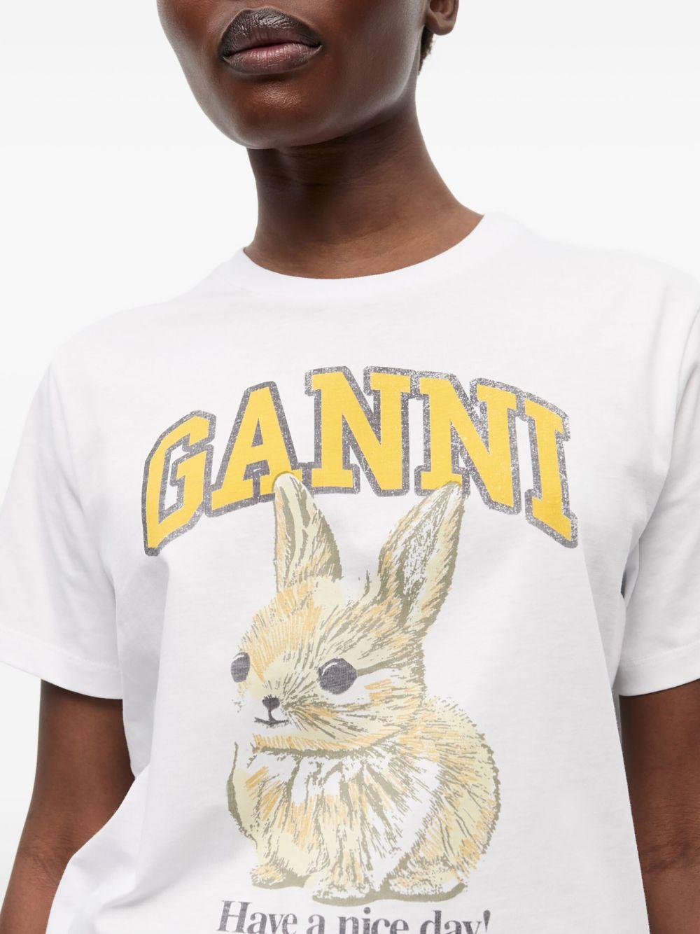 White Relaxed Jersey Bunny T-shirt T4273 151 BRIGHT WHITE GANNI