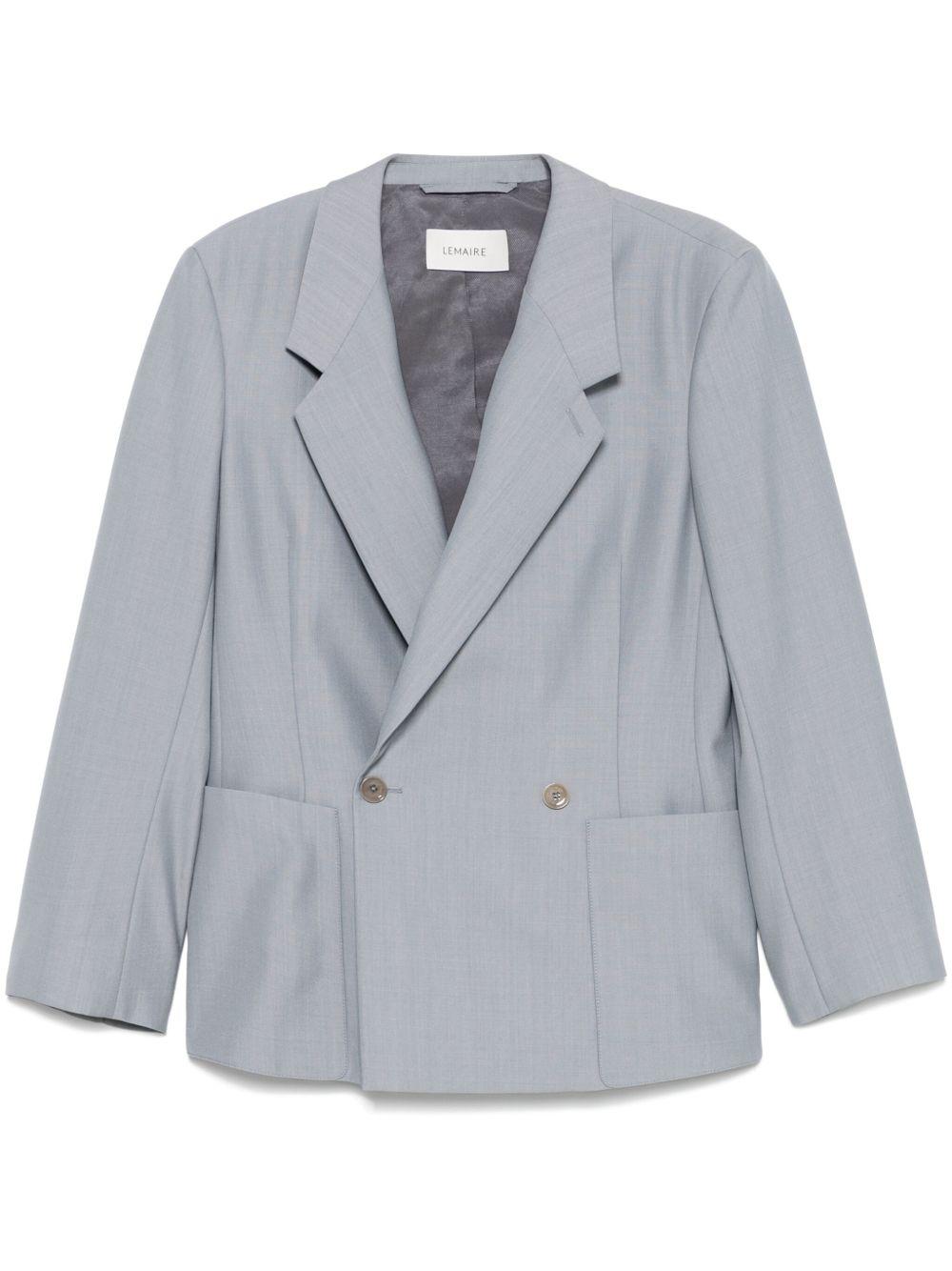 Blazer doppiopetto JA1073LF414 BL720 BLUE GREY MELANGE LEMAIRE