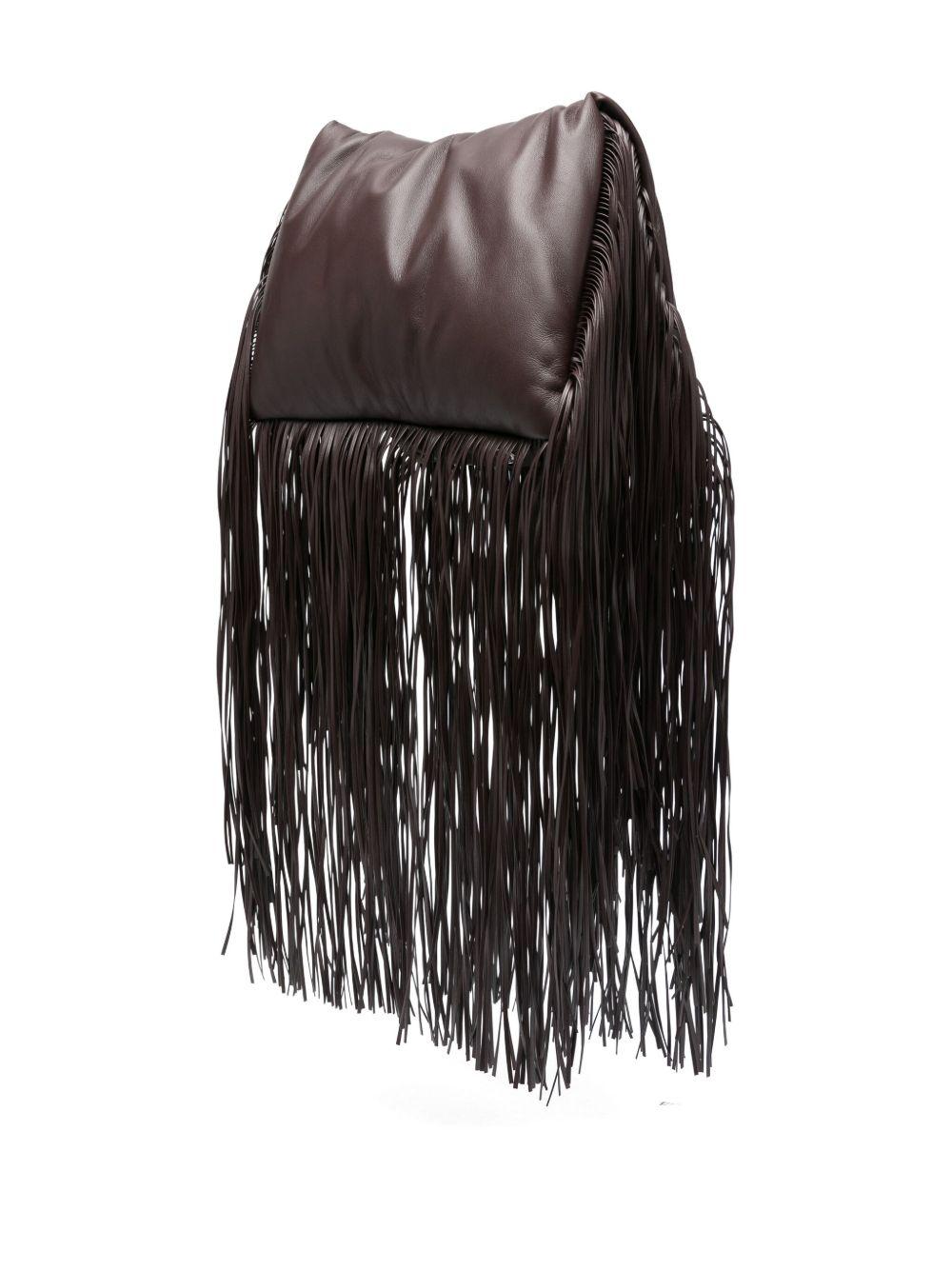Mini Soffy Bag in nappa con frange SOFFYFRINGESMM81193 012 CIOCCOLATO SPORTMAX
