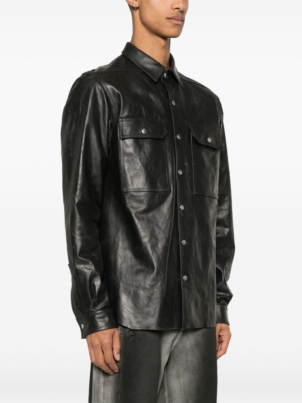 Leather jacket RU01E5729LTP 09 BLACK RICK OWENS