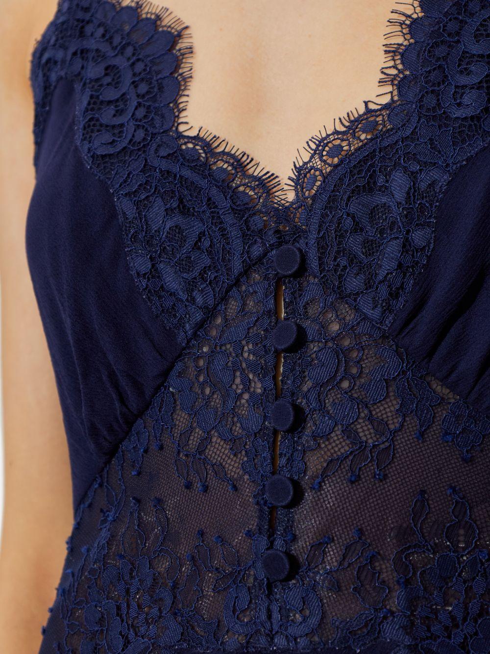 Maxi Abito In Georgette RS26176XN NAVY SELF-PORTRAIT