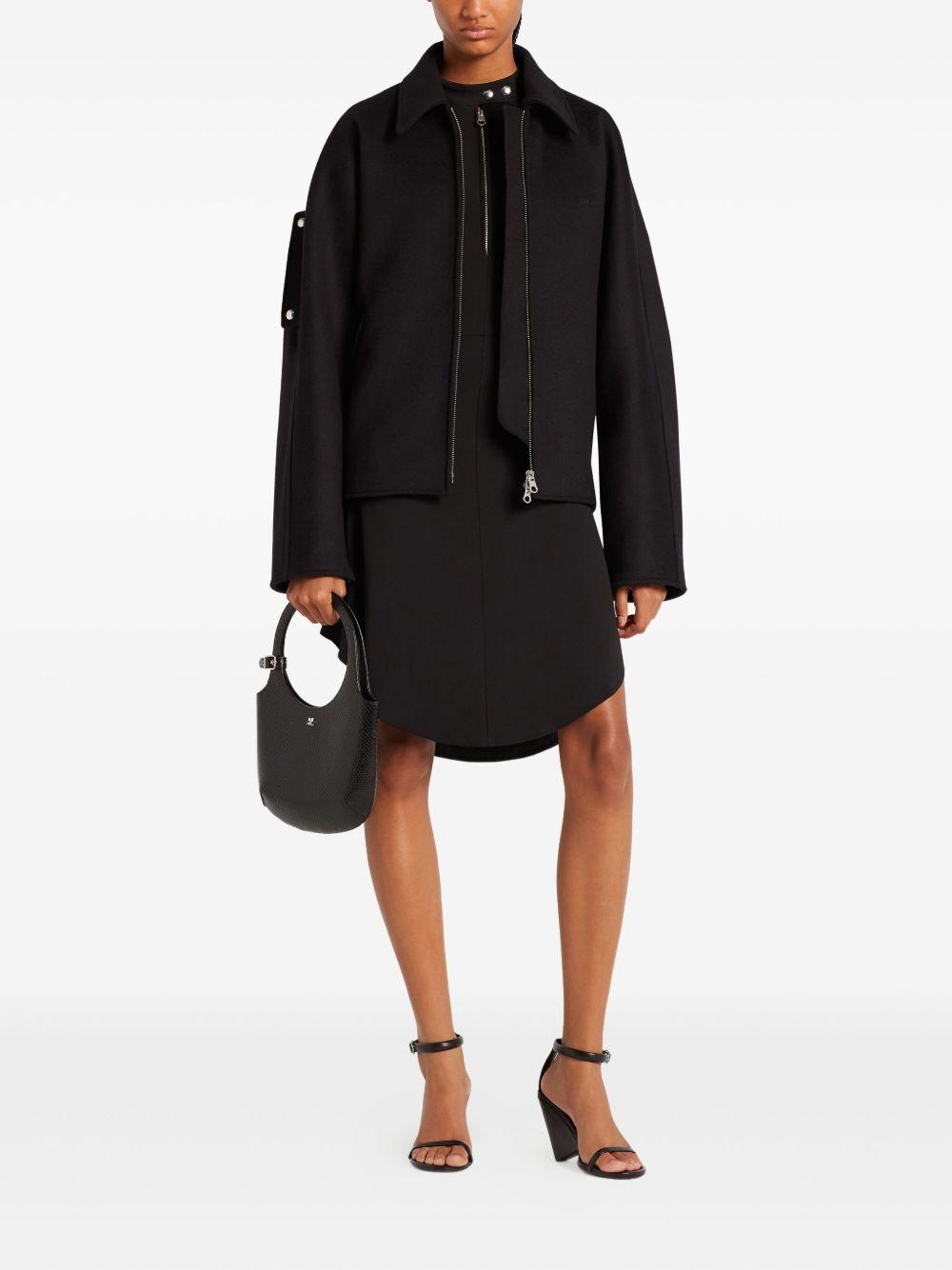 Embroidered Wool Bomber Jacket 325CBL308WO0118 9999 BLACK COURREGES