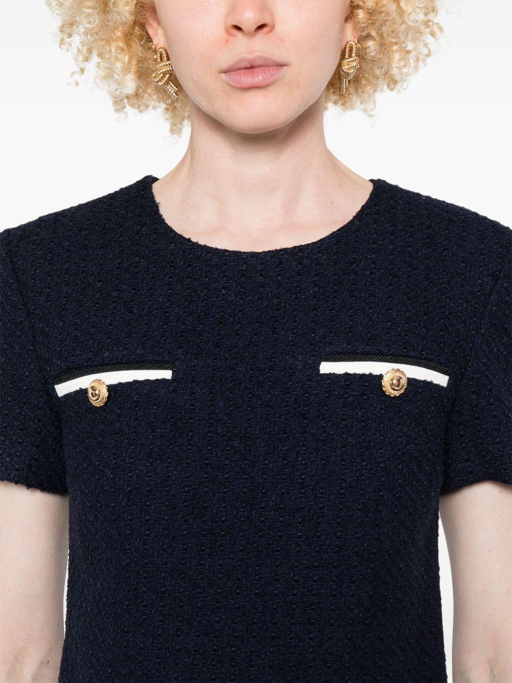 Navy Bouclé Mini Dress<BR/> PF25034SABL BLUE SELF-PORTRAIT