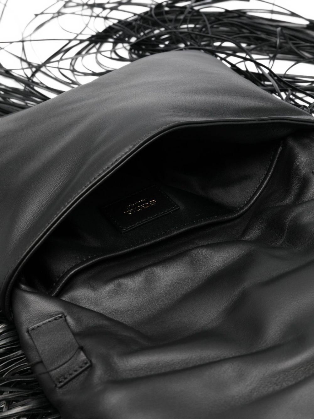 Mini Soffy Bag in nappa con frange SOFFYFRINGESMM81193 003 NERO SPORTMAX