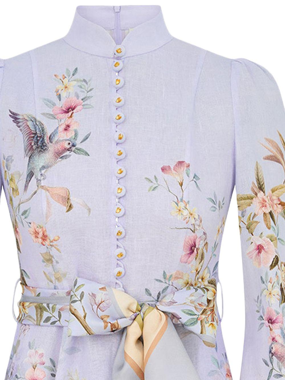 Mini abito a bottoni Rebellion 9142DC261 BLUE AVIARY ZIMMERMANN