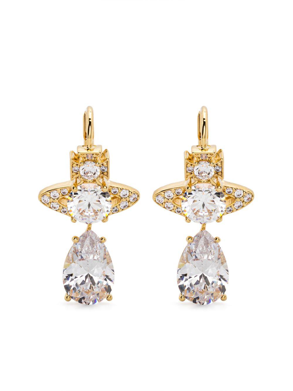 Ismene Drop Earrings 6202015N02R102SM GOLD WHITE VIVIENNE WESTWOOD