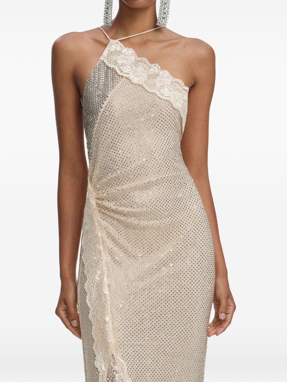 Abito Maxi Champagne con Strass e Profili in Pizzo SC25002XCH CHAMPAGNE SELF-PORTRAIT