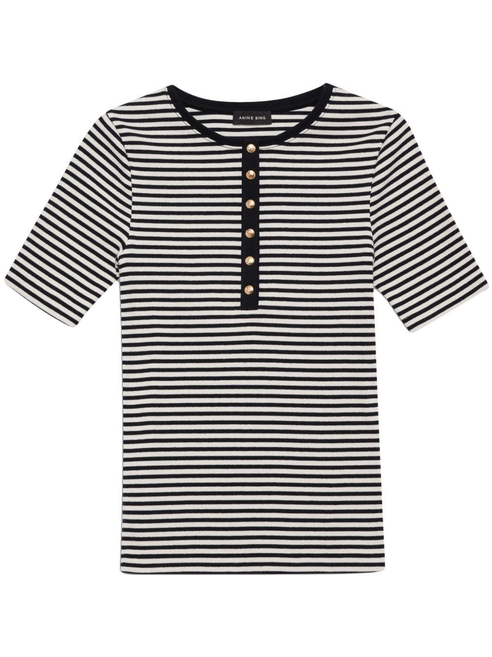 Alessia Tee - Cream And Black Stripe A0810315 MTL2 MULTI ANINE BING