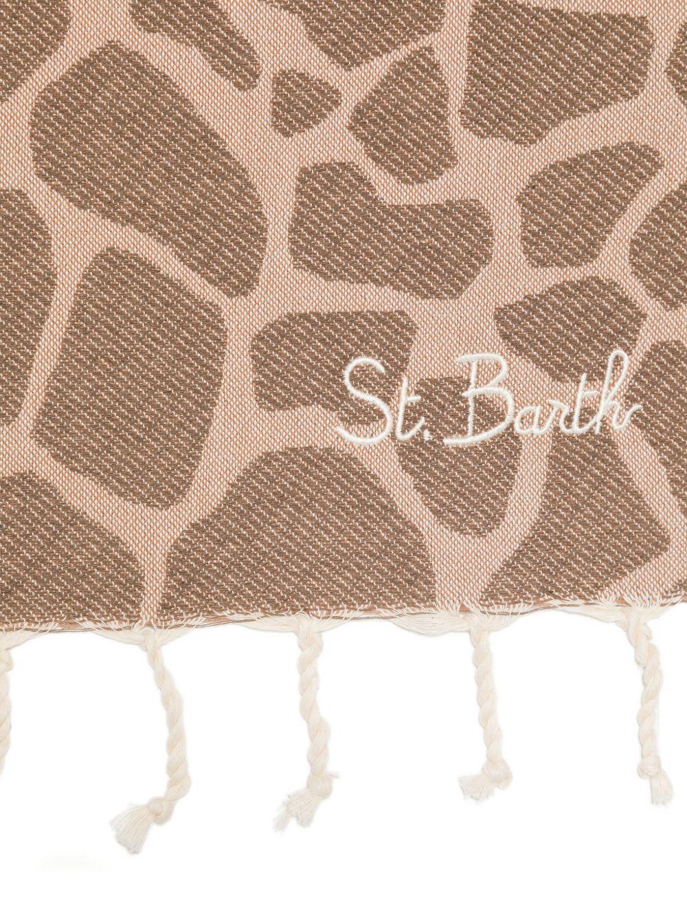 MC2 SAINT BARTH - Telo mare a righe beige e bianco FOUT00901061L GIRAFFE SKIN 18 MC2 SAINT BARTH