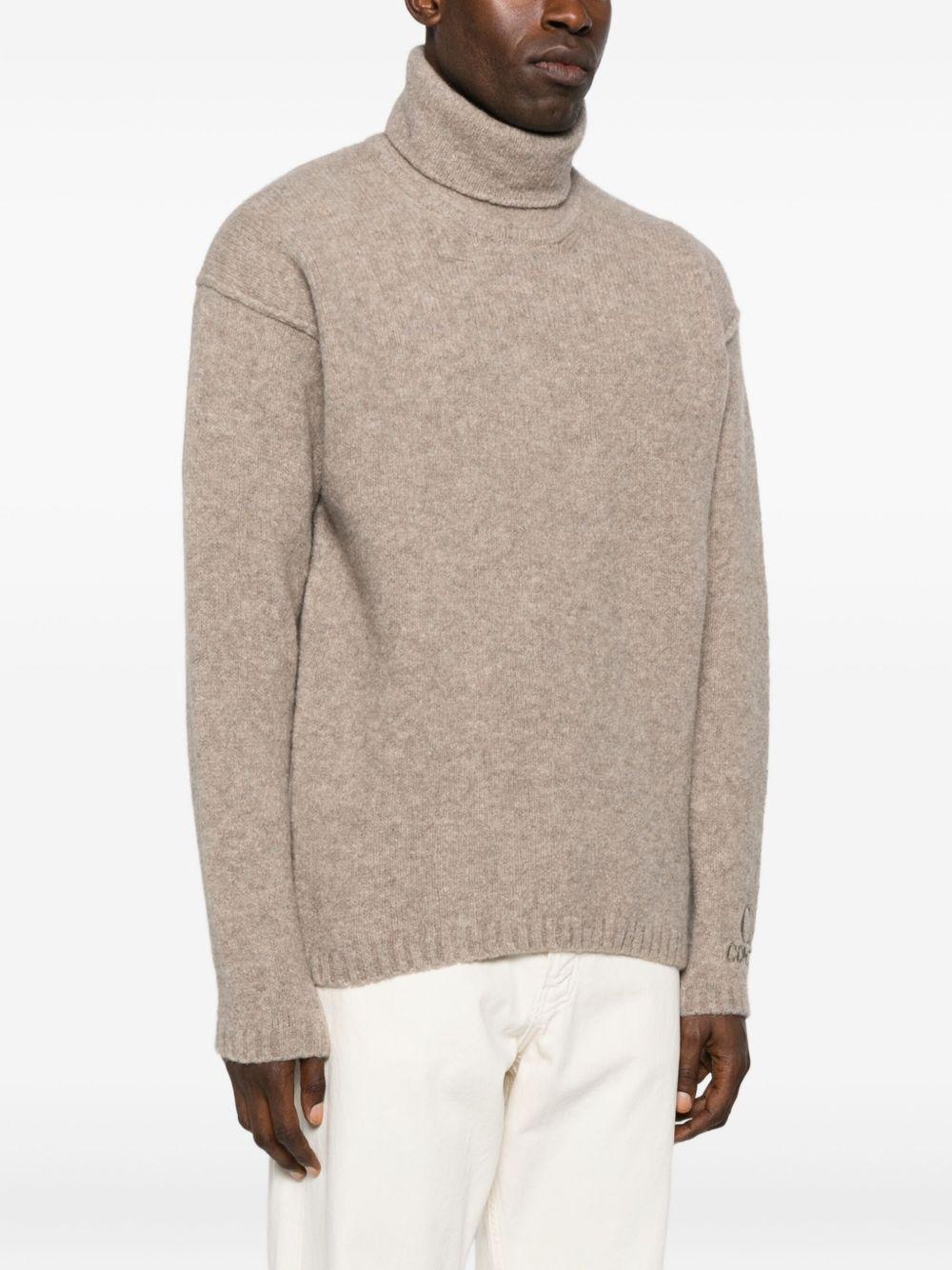 Maglione con Ricamo 19CMKN281A110509A 327 VINTAGE KHAKI CP COMPANY