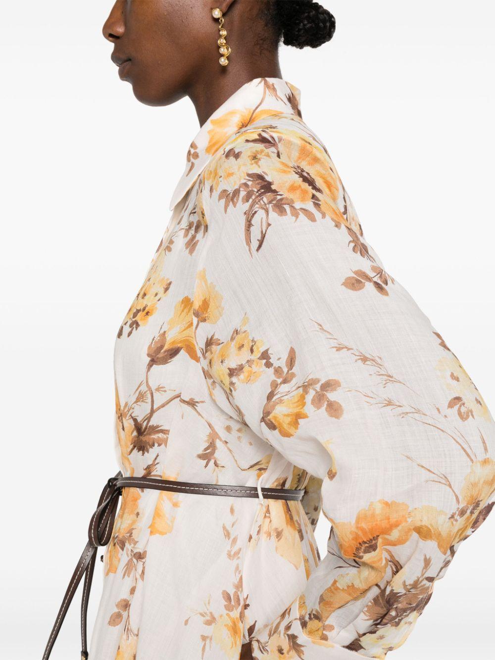 1305DSS242 ORANGE FLORAL ZIMMERMANN