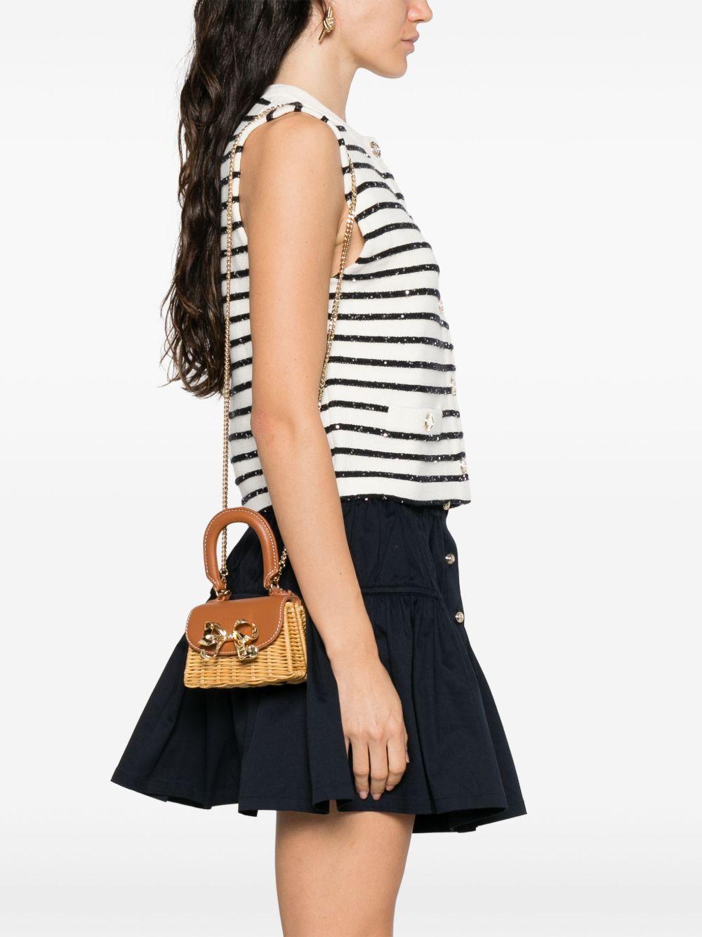 Rattan Micro Bow Bag PF25303BR BROWN SELF-PORTRAIT