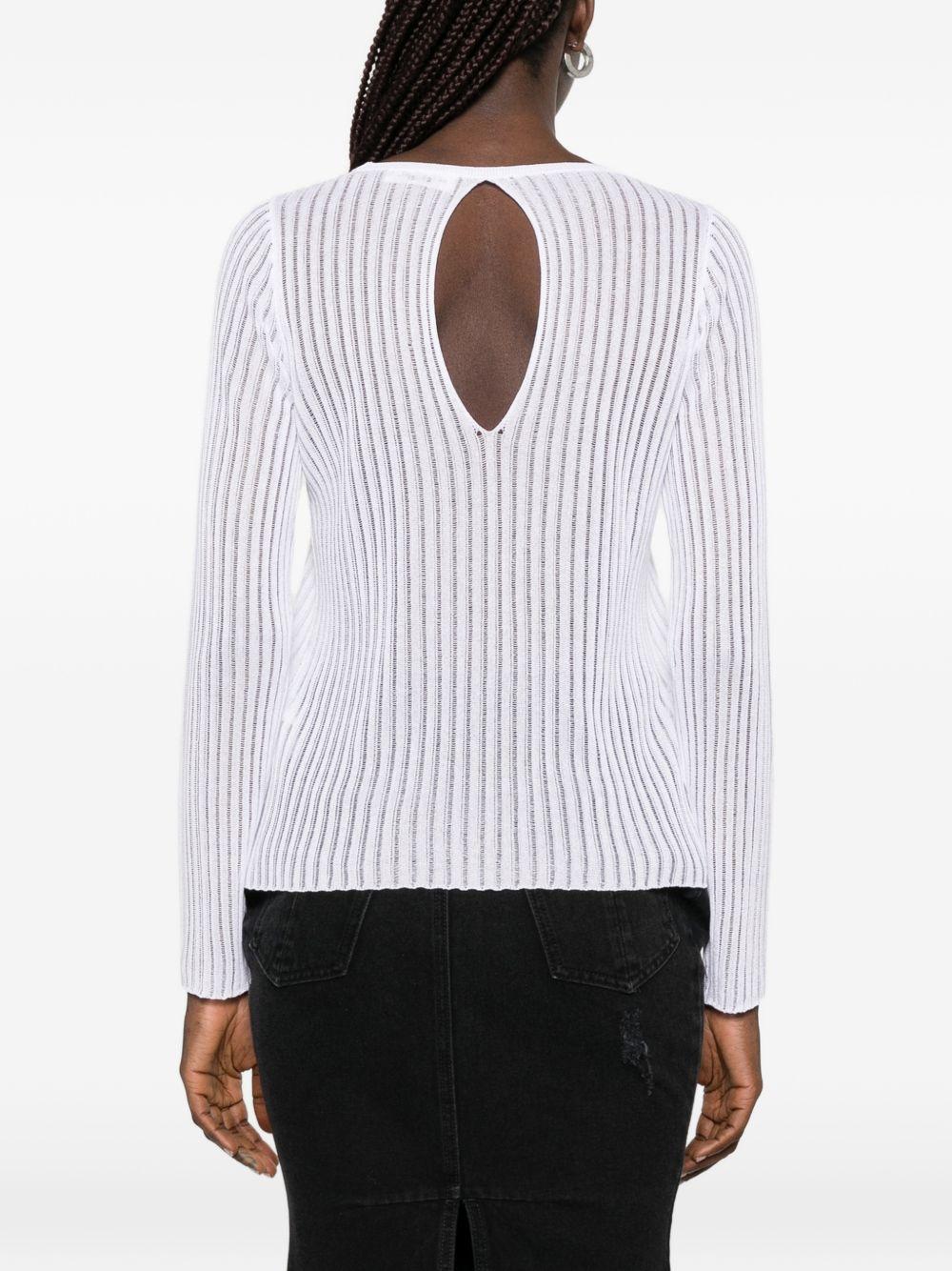 Maglione a coste 261FXA37001 01 BIANCO ROBERTO COLLINA