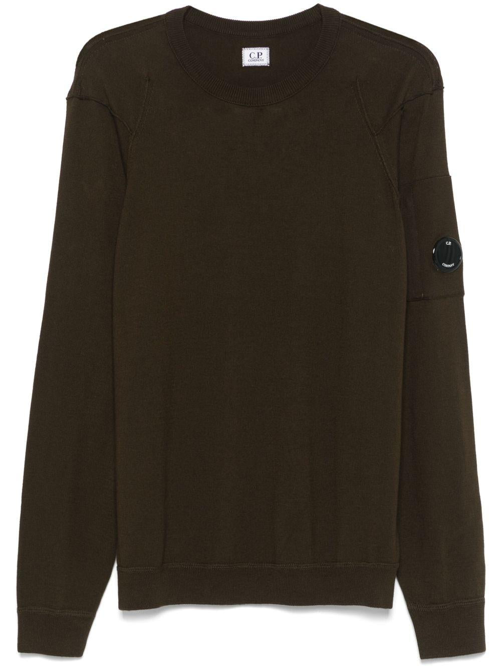 Sea Island Crewneck Lens Knit 18CMKN026A004037A 683 IVY GREEN CP COMPANY