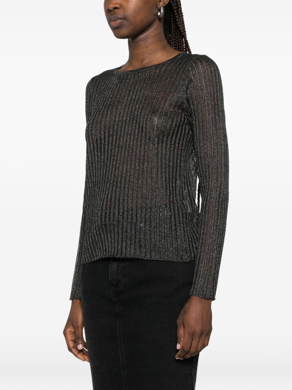 Maglione a coste 261FXA37001 09 NERO ROBERTO COLLINA