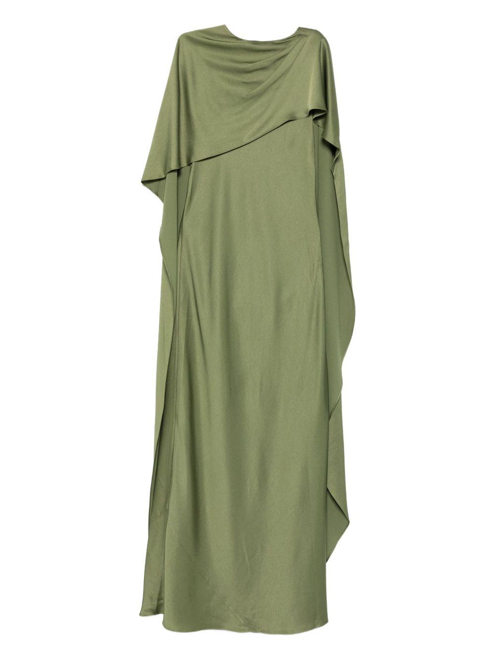 Izel Satin Cape Gown - Olive 4251025Q OLIVE SIMKHAI