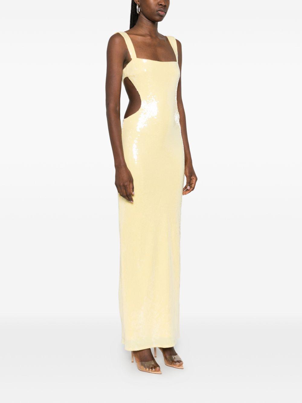 Sequin-embellishment maxi dress A0064ROS62P GIALLO TWENTY FOURHAITCH