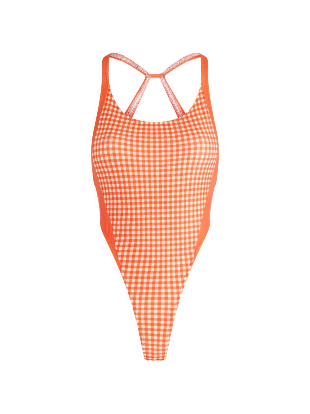 Costume Stampato Gingham 2602WSW111J048P 1501 ORANGE WHITE JEAN PAUL GAULTIER