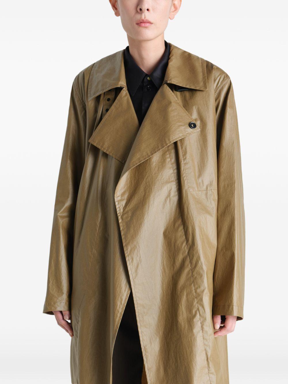 Light Wrap Coat in Light Coated Cotton OW1201LF1381 GR643 KHAKI LEMAIRE