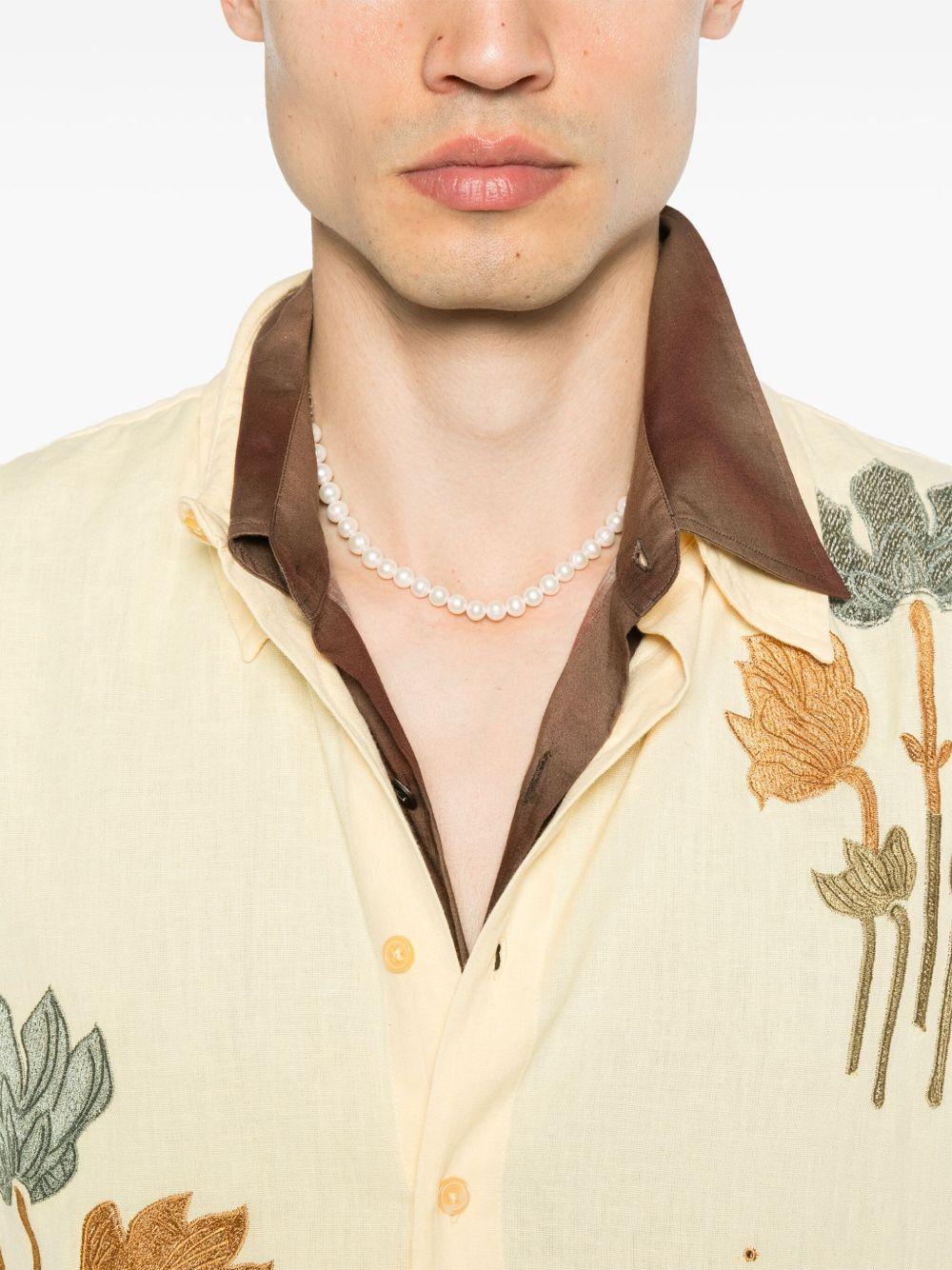 Camicia con ricamo B6D0019 201M BANANA AMARANTO