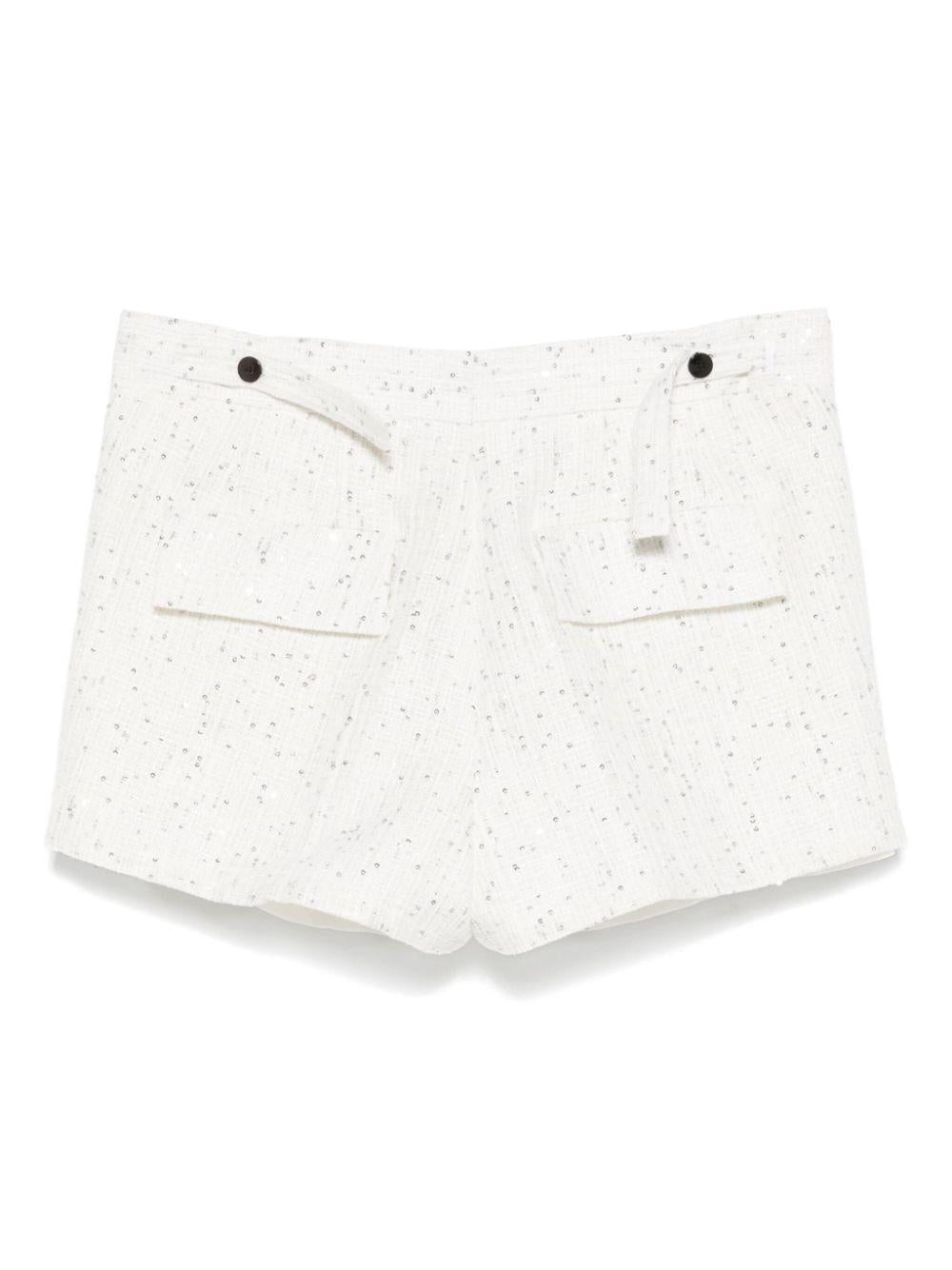 Shorts N°7C Intrecciato Paillettes Bianco SS25N7C INTRECCIATO PAILETTES BIANCO SAPIO
