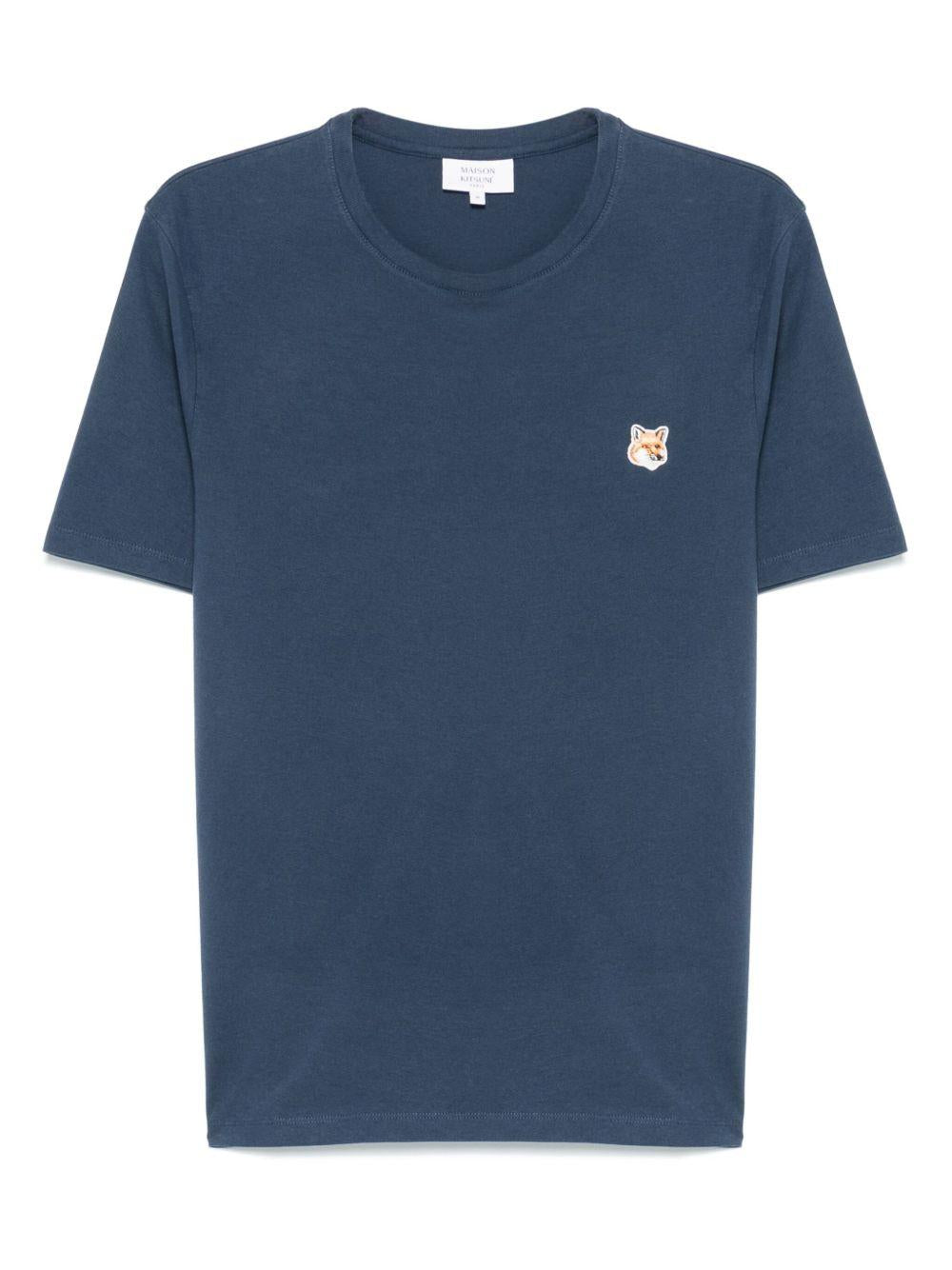Fox Head Patch Regular T-Shirt LM00104KJ0008 P476 INK BLUE MAISON KITSUNE