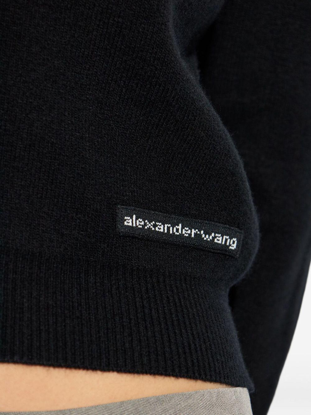 Cardigan Con Logo Frontale 4KC1263050 001 BLACK ALEXANDER WANG