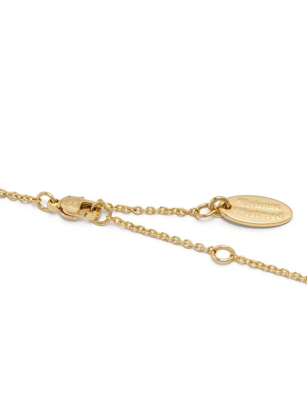 Ismene Pendant Necklace 630203D702R102SM GOLD WHITE VIVIENNE WESTWOOD