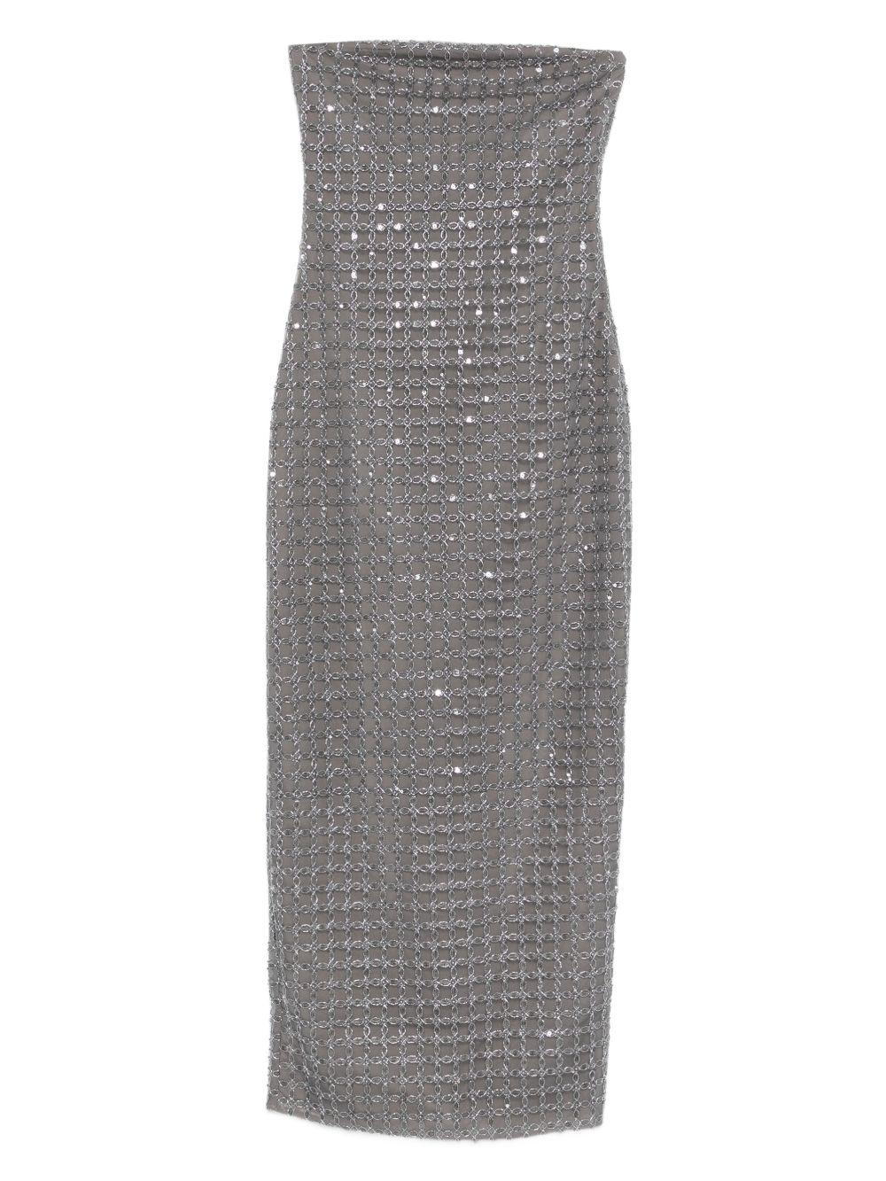 Beaded Maxi Tube Dress Grey 115049516 516 CASTO GRAY ROTATE